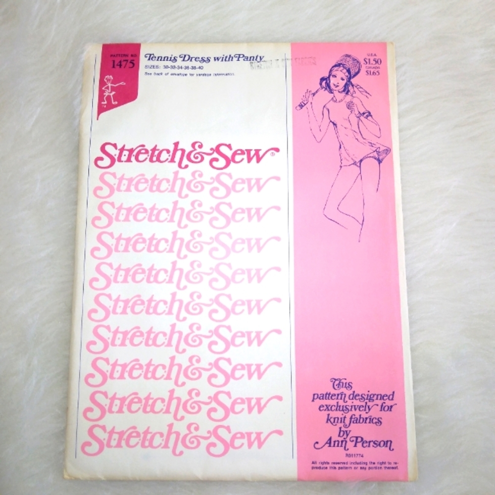 STRETCH & SEW Tennis Dress w/Panty Bust 30-32-34-36-38-40 UNCUT Vintage